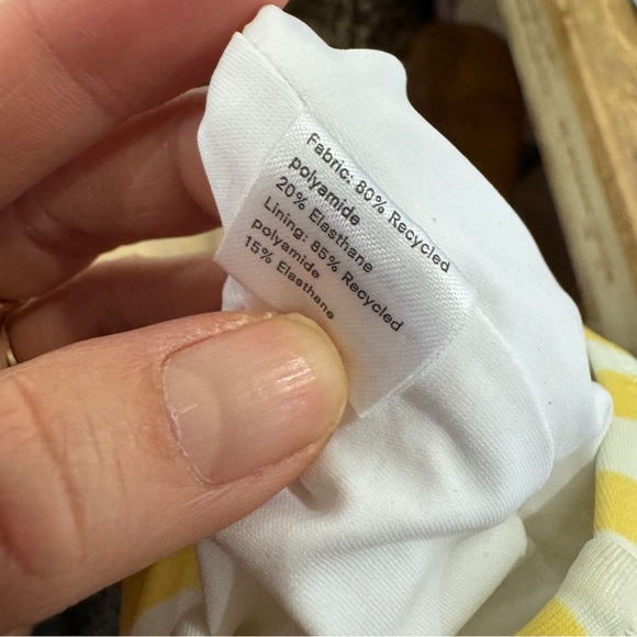 Reformation high waist yellow stripe swim bottom - Picture 7 of 7